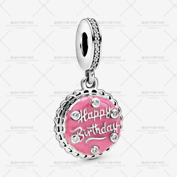 Pandora Pink Birthday Cake Dangle Charm - Picture 1 of 2